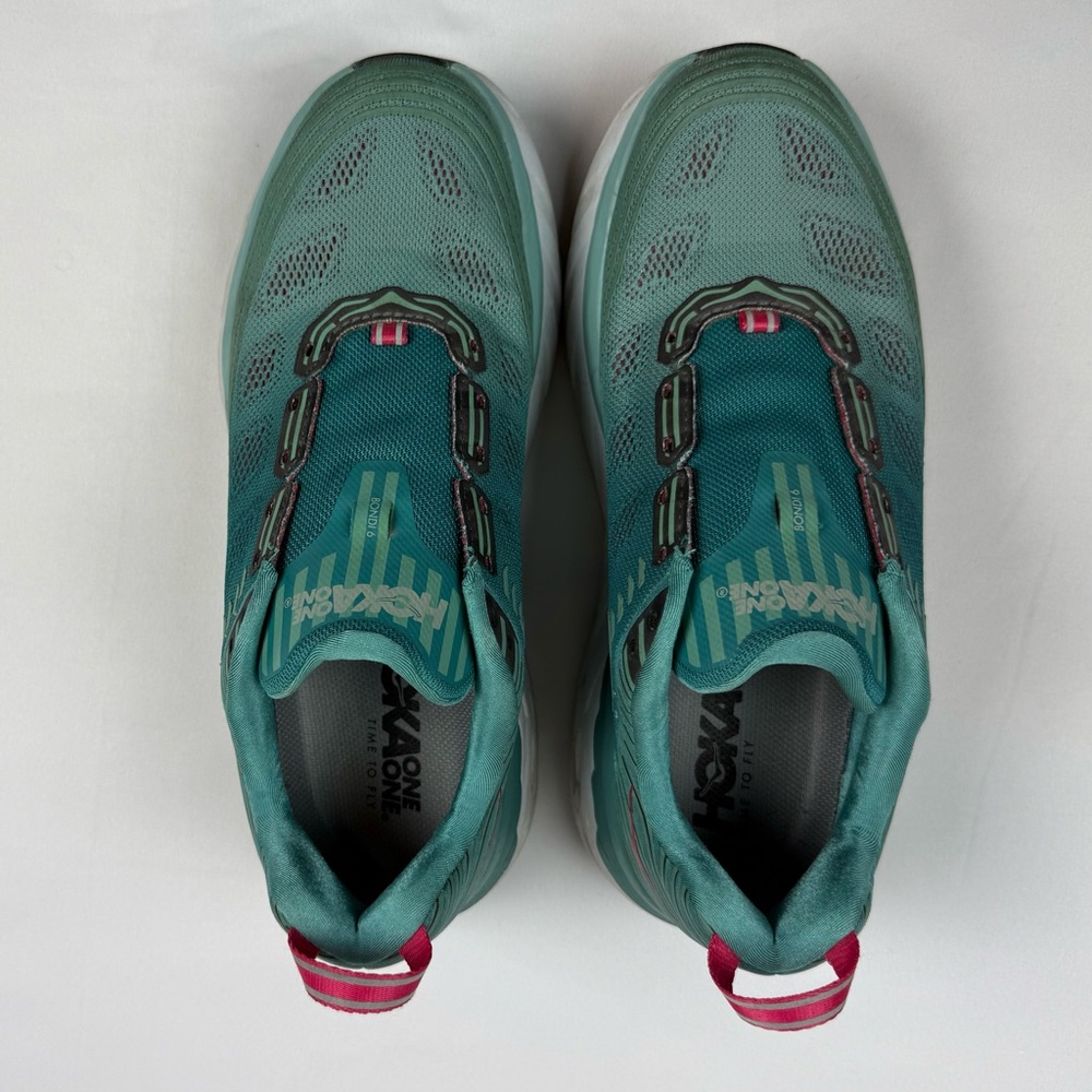 Hoka One Women’s Bondi 6 Running Shoes US 9.5 Canton Green Slate Blue - Picture 6 of 7